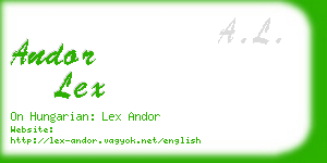 andor lex business card